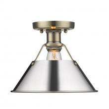  3306-FM AB-CH - Orwell 1-Light Flush Mount in Aged Brass with Chrome